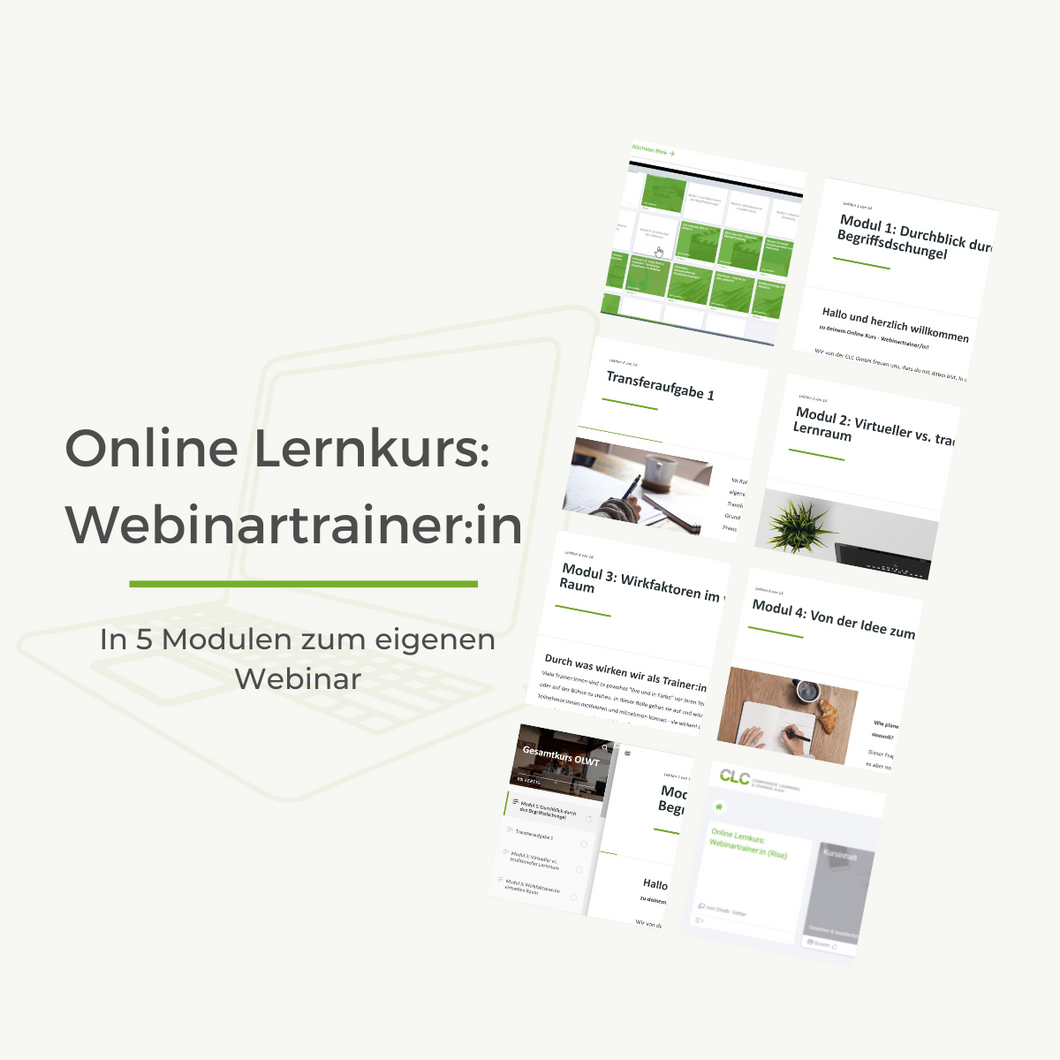 Webinar-Trainer:in Ausbildung - Online-Lernkurs